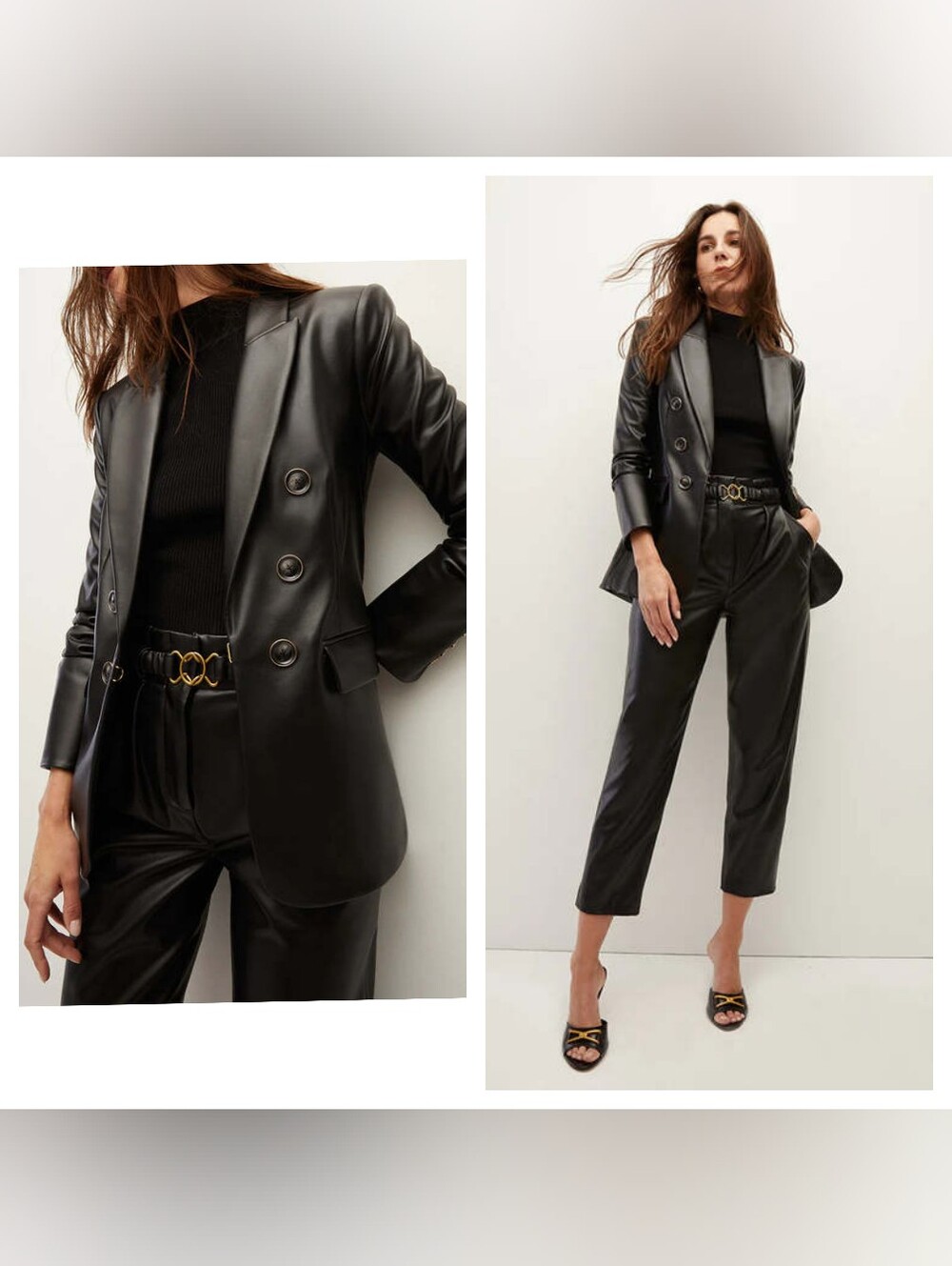 NWOT Veronica Beard Beacon Vegan Faux Leather Dickey Jacket Blazer Size 12